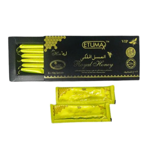 ETUMAX Royal Honey VIP 6 sachets x 10g open box and sachets